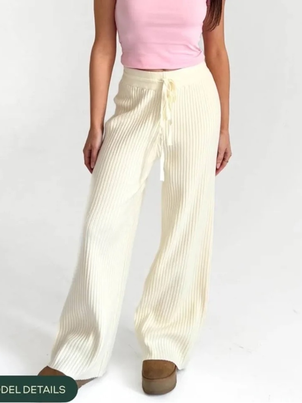 Grey Bandit - Unwritten Love Knit Pants - Cream - Small